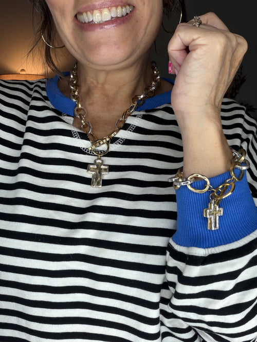 Double Cross Toggle Bracelet