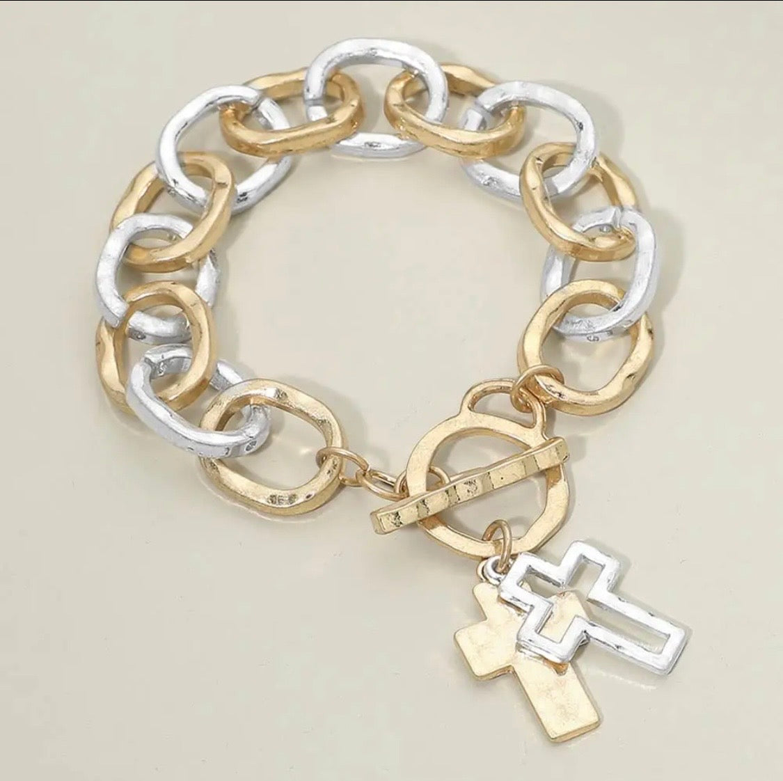 Double Cross Toggle Bracelet