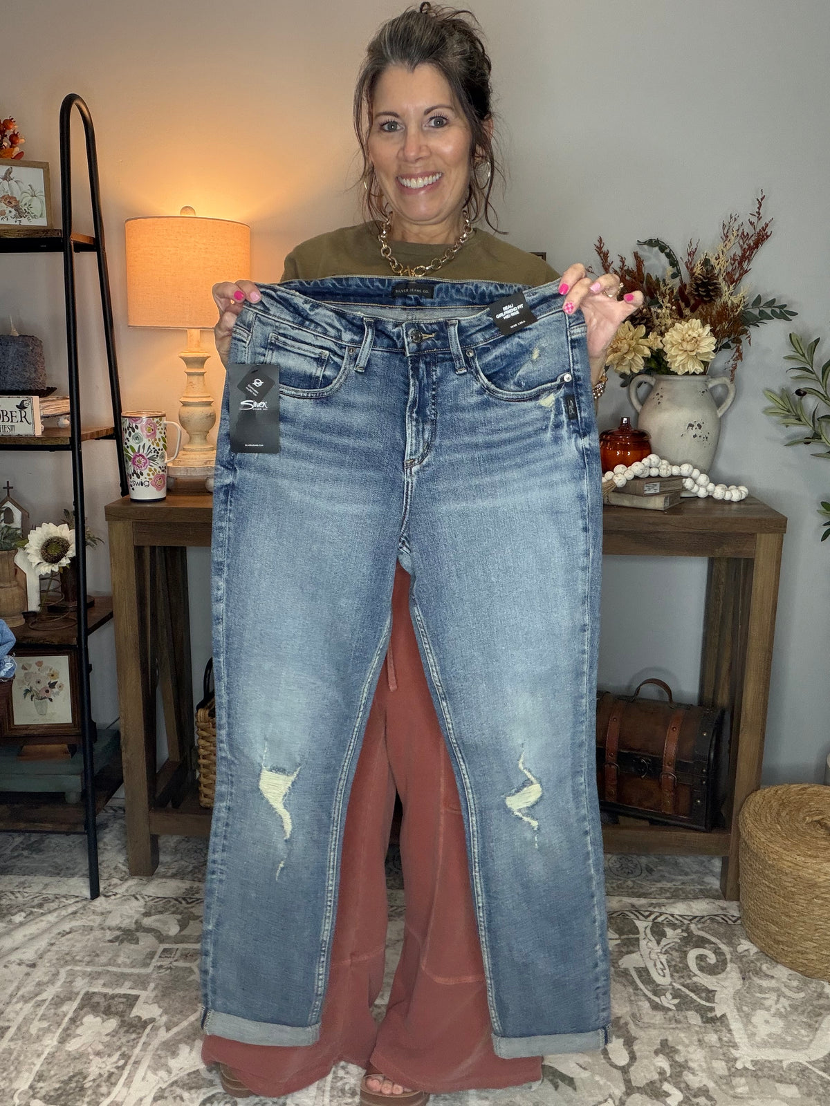 Silver Jeans Co. Beau Girlfriend Fit Mid Rise Jeans