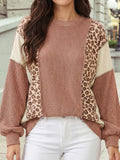 Color Block Leopard Patchwork Top