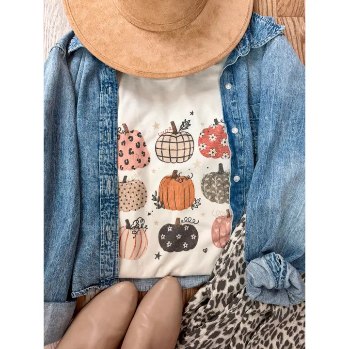CUTE Pumpkin Collage graphic Tee