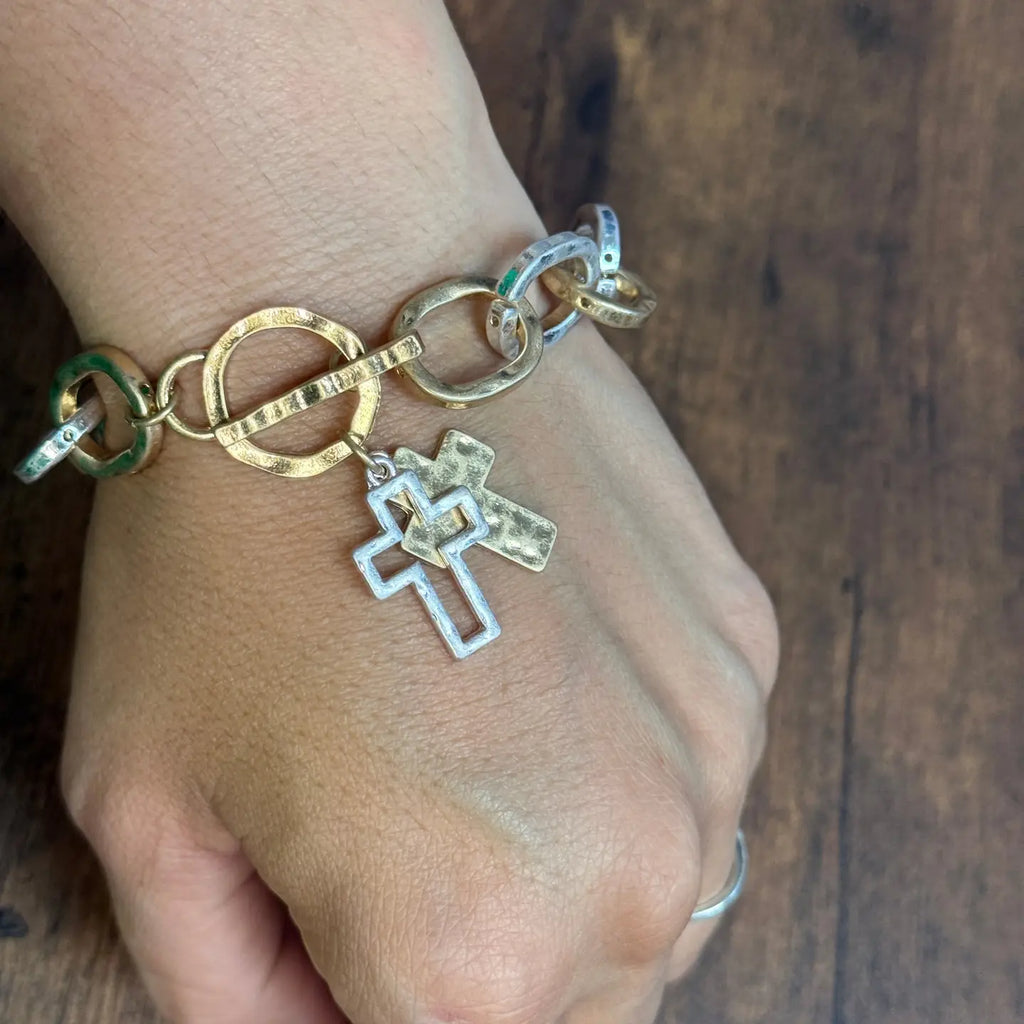 Double Cross Toggle Bracelet