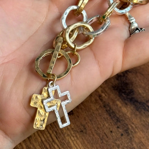 Double Cross Toggle Bracelet