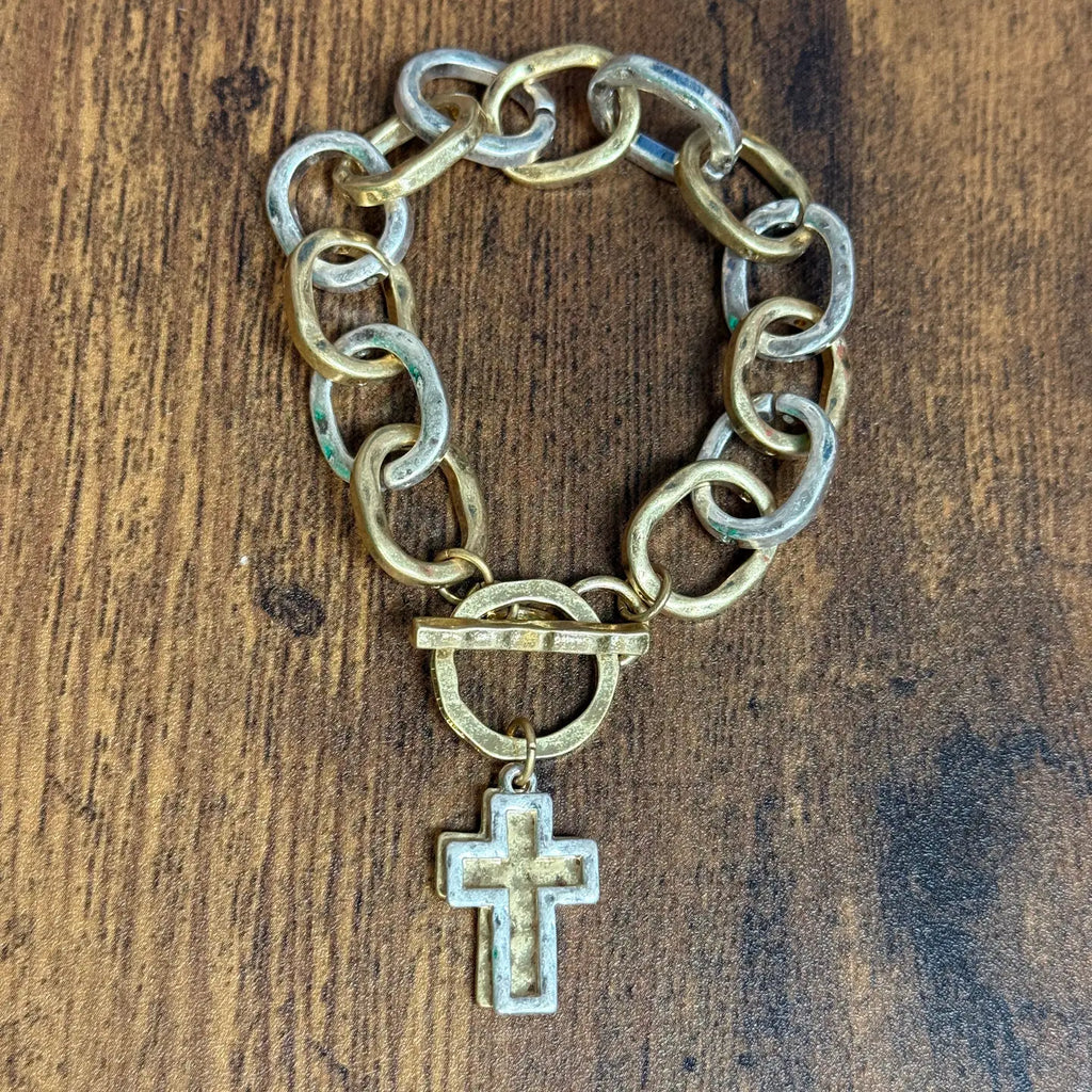 Double Cross Toggle Bracelet