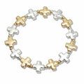 Stretchy Cross Bracelet - Gold and Silver