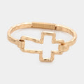 Hammered Cross Hook Bracelet